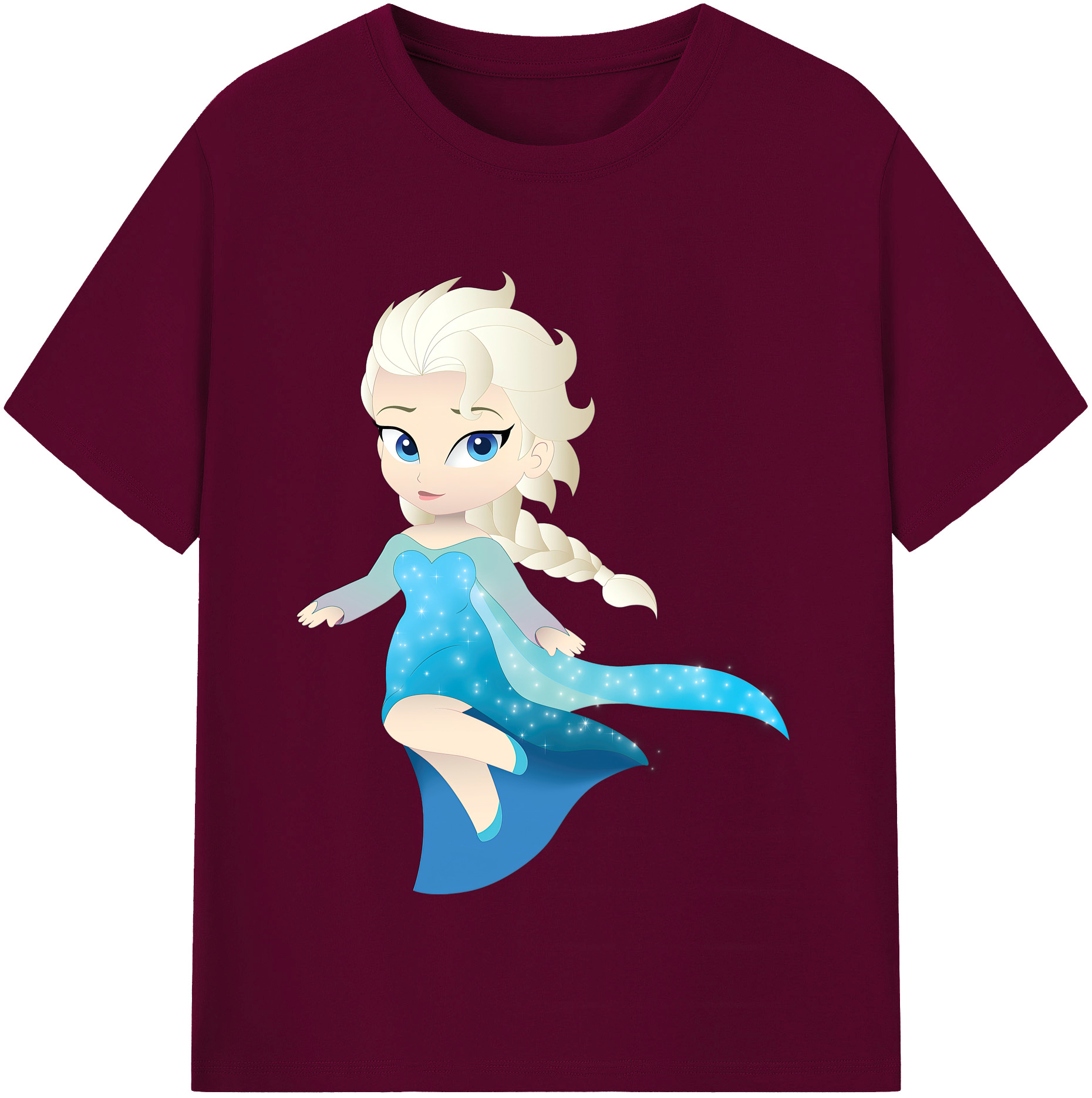 （画像用） アナと雪の女王 アンナ エルサ Frozen Anna Elsa レディースカジュアルプリントTシャツ（綿100％）